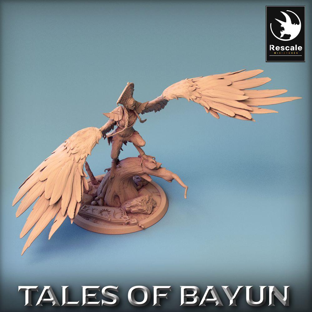 Product photo Tabletop 28mm Lord of the Print (LotP) 0: Tabletop miniature: Harpy - winged warrior, Harpy queen, boss model (24_01_I7)