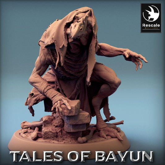 Product photo Tabletop 28mm Lord of the Print (LotP) 0: Tabletop miniature: Kikimora Ghoul Hunter, Shadow Cultist, Crowman, Dungeon Boss (24_01_E3)