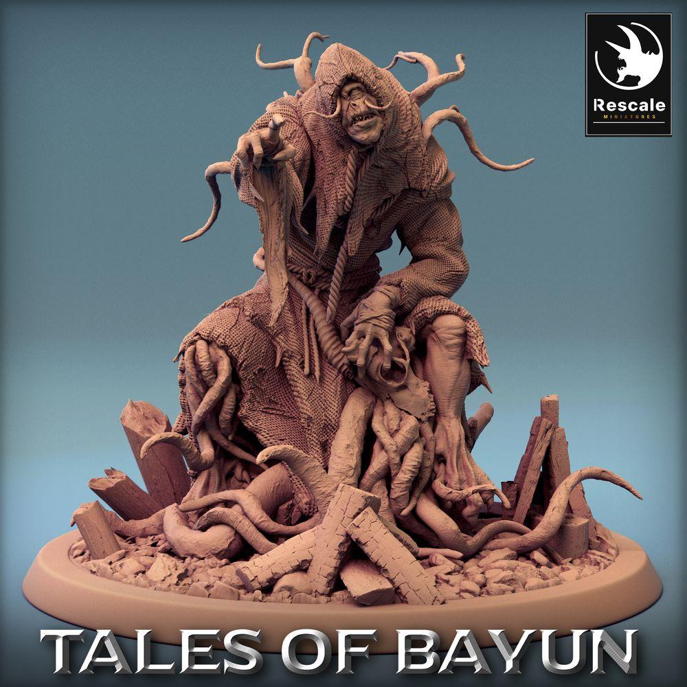 Product photo Tabletop 28mm Lord of the Print (LotP) 0: Tabletop miniature: Dark Cultist, Demon Summoner, and Necromancer - Chaos Priest Boss with Tentacles (Warlock Necromancer) (24_01_C2)