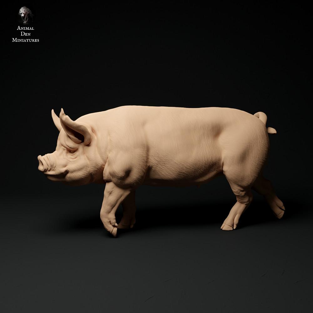 Produktfoto Tierfigur Animal Den Miniatures 0: Bauernhof Tierfigur: Berkshire-Eber - gehend (24_01_63)