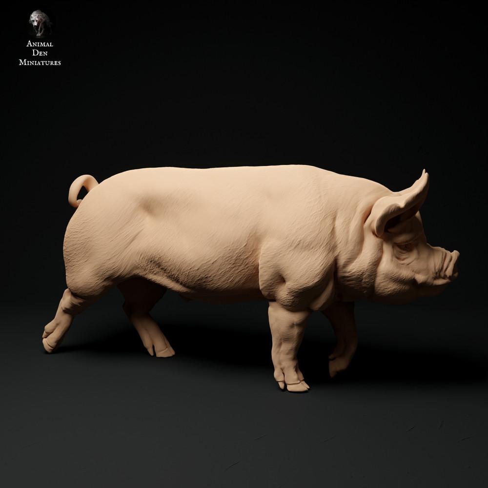 Produktfoto Tierfigur Animal Den Miniatures 1: Bauernhof Tierfigur: Berkshire-Eber - gehend (24_01_63)