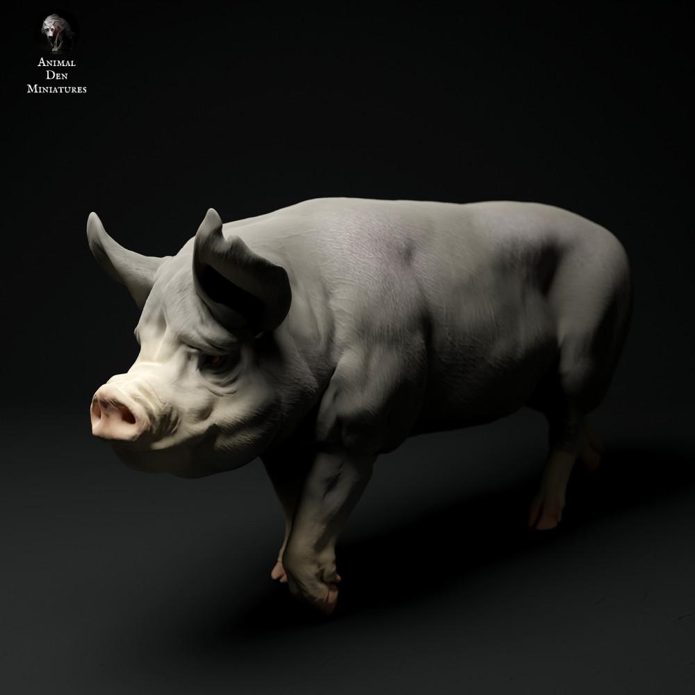 Produktfoto Tierfigur Animal Den Miniatures 2: Bauernhof Tierfigur: Berkshire-Eber - gehend (24_01_63)