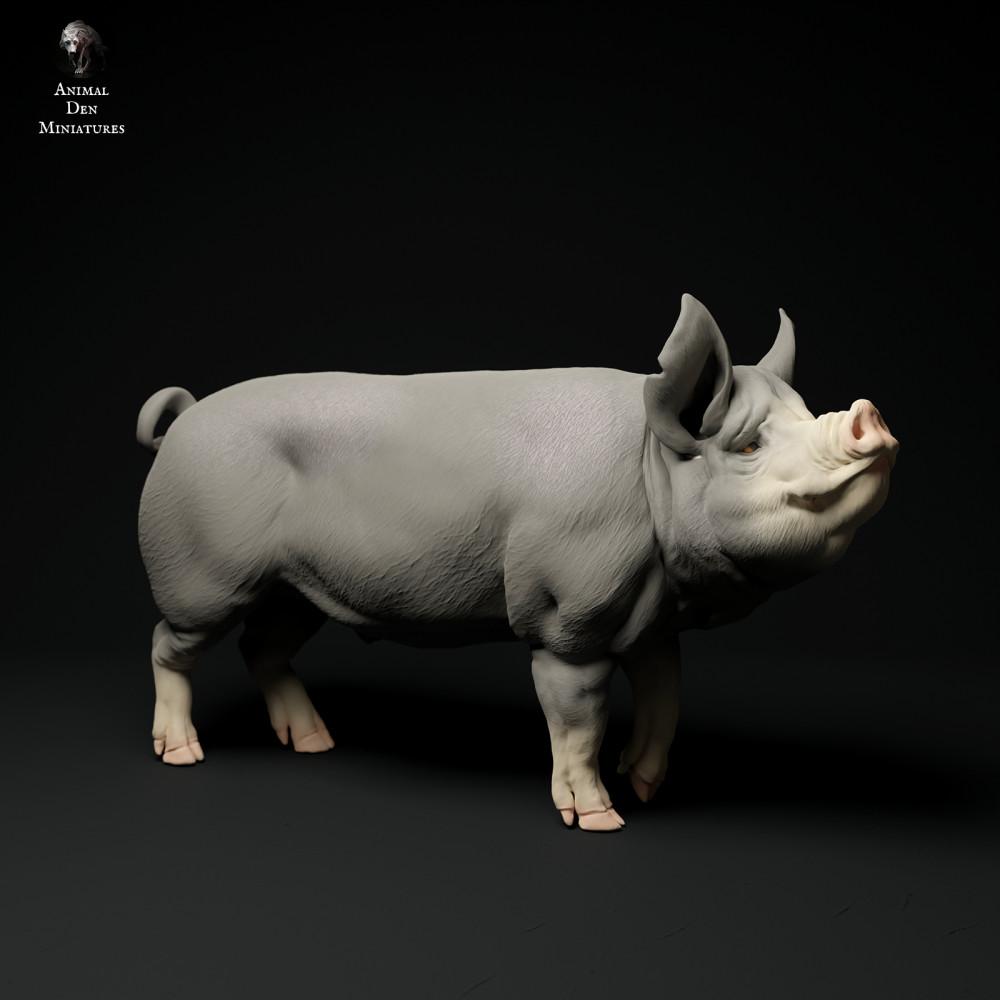 Product photo animal figure Animal Den Miniatures 2: Farm animal figure: Berkshire boar (24_01_64)