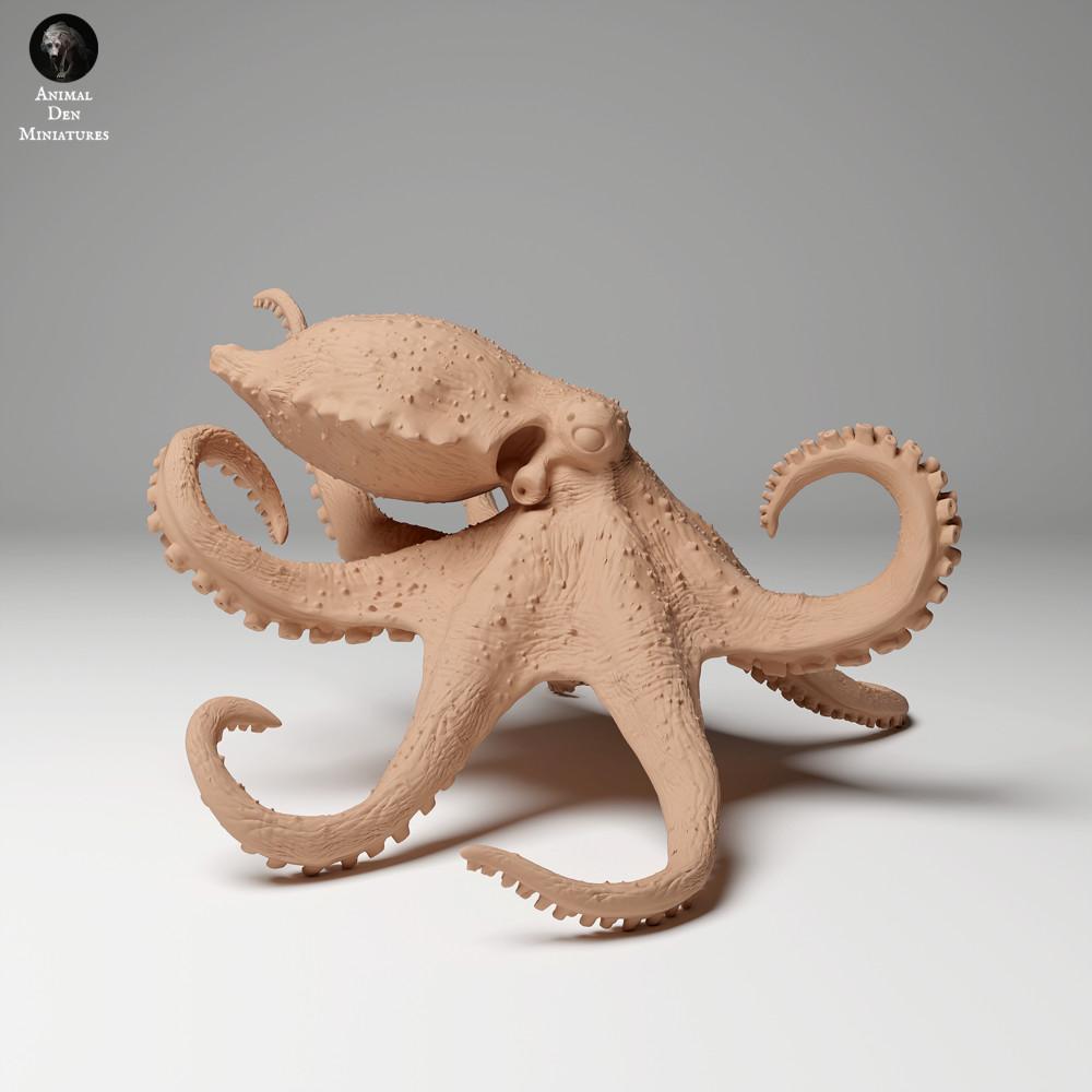 Product photo animal figure Animal Den Miniatures 1: Marine animal figure: Large blue-ringed octopus - swimming (24_05_05)