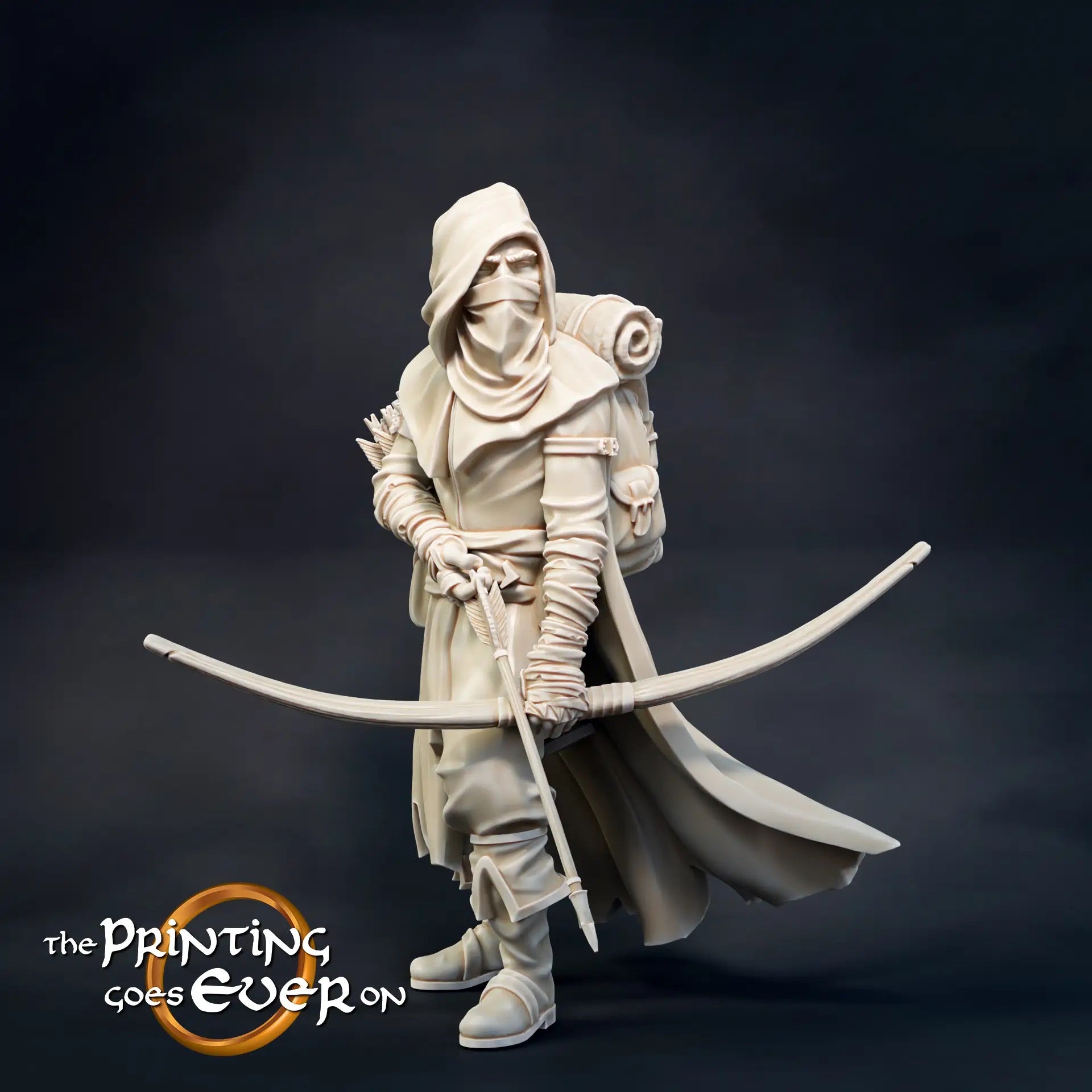 Product photo Tabletop 28mm The Printing Goes Ever On (TPGEO) 0: Northern Ranger: Forestland ranger with sword, spear, and bow
