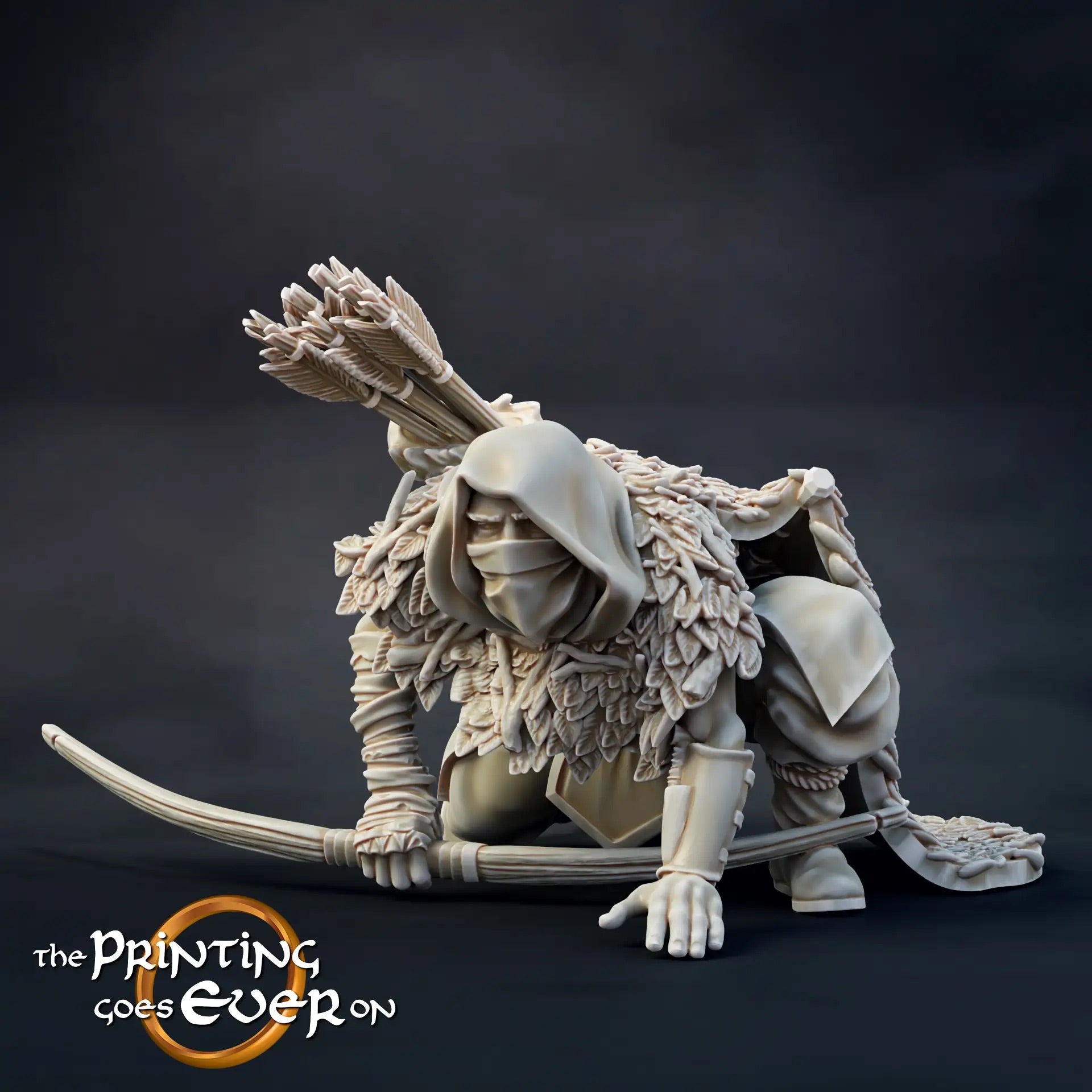 Product photo Tabletop 28mm The Printing Goes Ever On (TPGEO) 0: Northern Ranger: Forestland ranger with sword, spear, and bow