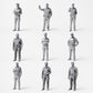 German police and officers - 9 unpainted resin figures in open overview