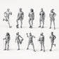 Sports, Leisure and Athletes - 10 unpainted resin figures in open overview