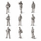 Historical harbor and dock workers - 9 unpainted resin figures in open view
