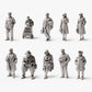 Historical station and railway figures - 10 unpainted resin figures in open view