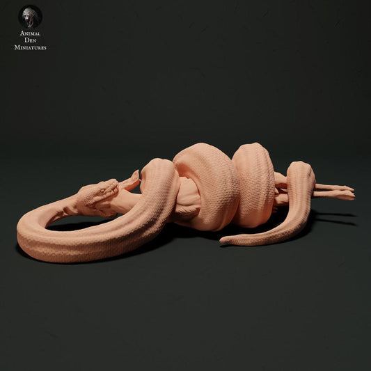 Product photo animal figure Animal Den Miniatures 0: Reptile animal figure: Dark tiger python - eating a muntjac (23_05_11)