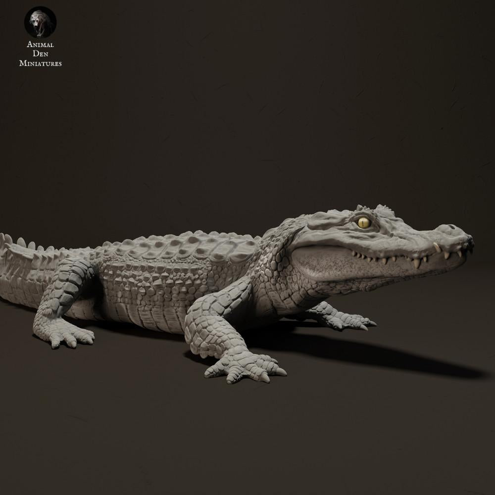 Product photo animal figure Animal Den Miniatures 2: Reptile animal figure: Black caiman - sunbathing (23_06_07)