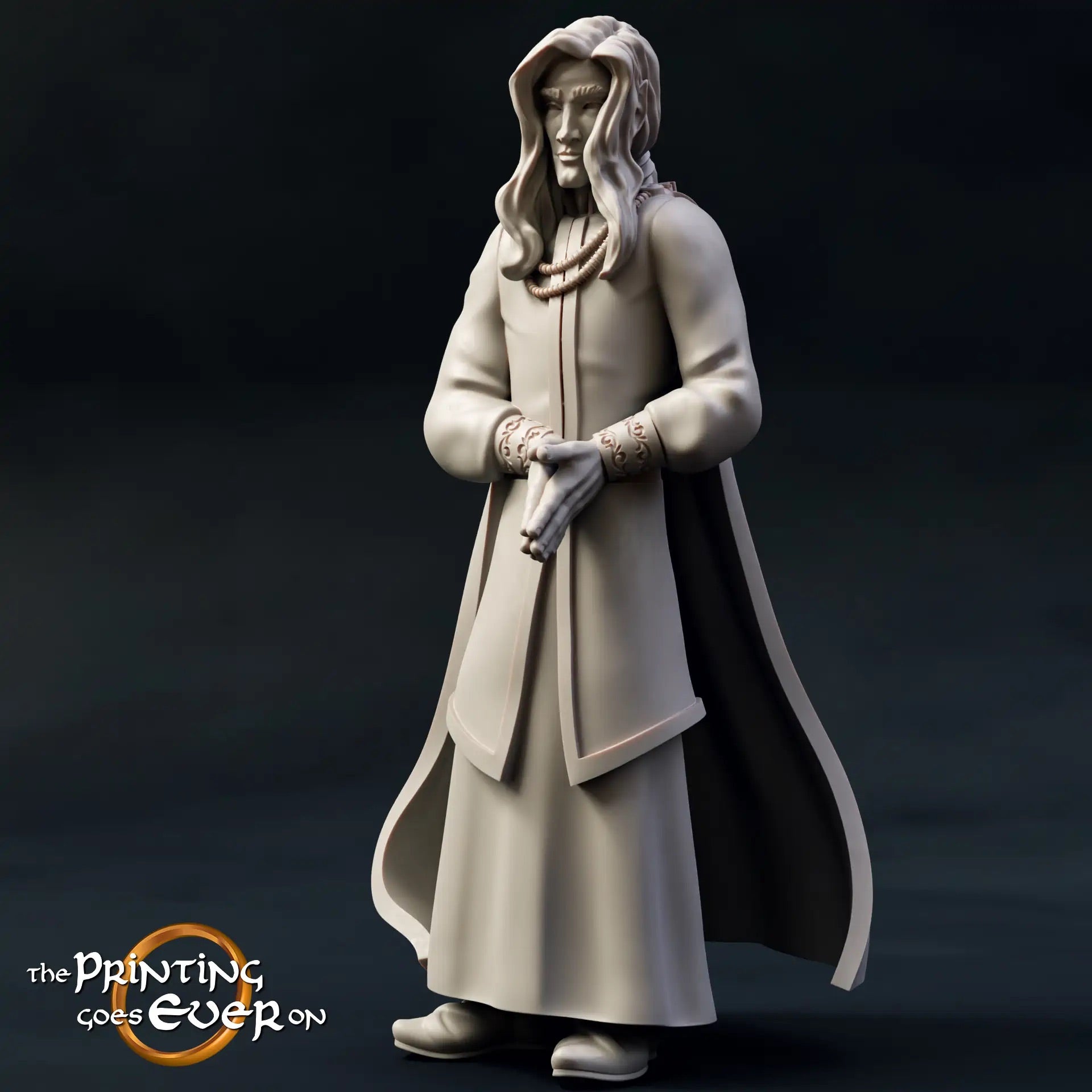 Product photo Tabletop 28mm The Printing Goes Ever On (TPGEO) 0: King and Queen of Elves: Elven Rulers with Fountain - Spouse and Consort