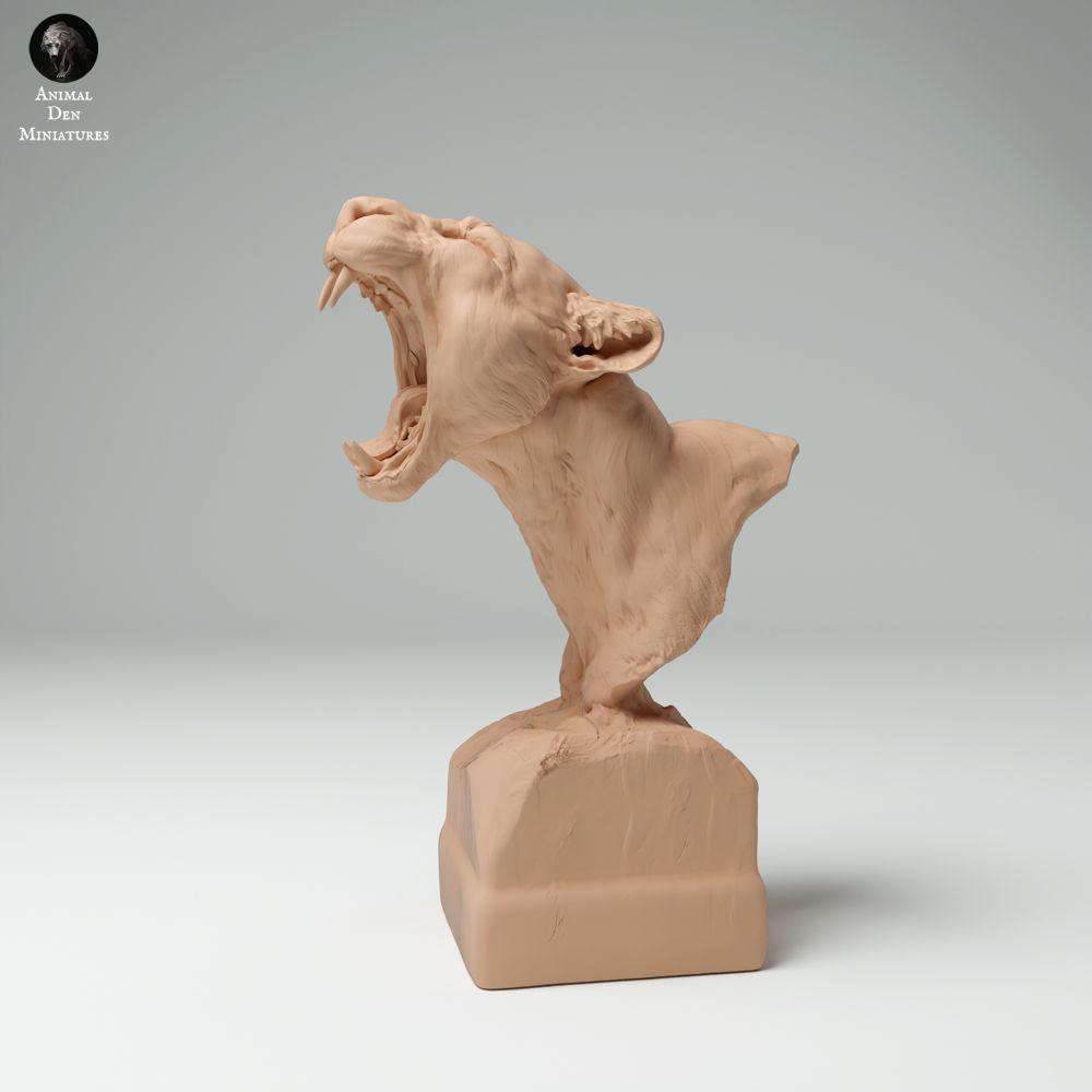 Product photo 0: Wildlife animal figure: Clouded leopard bust - yawning (25_02_09)