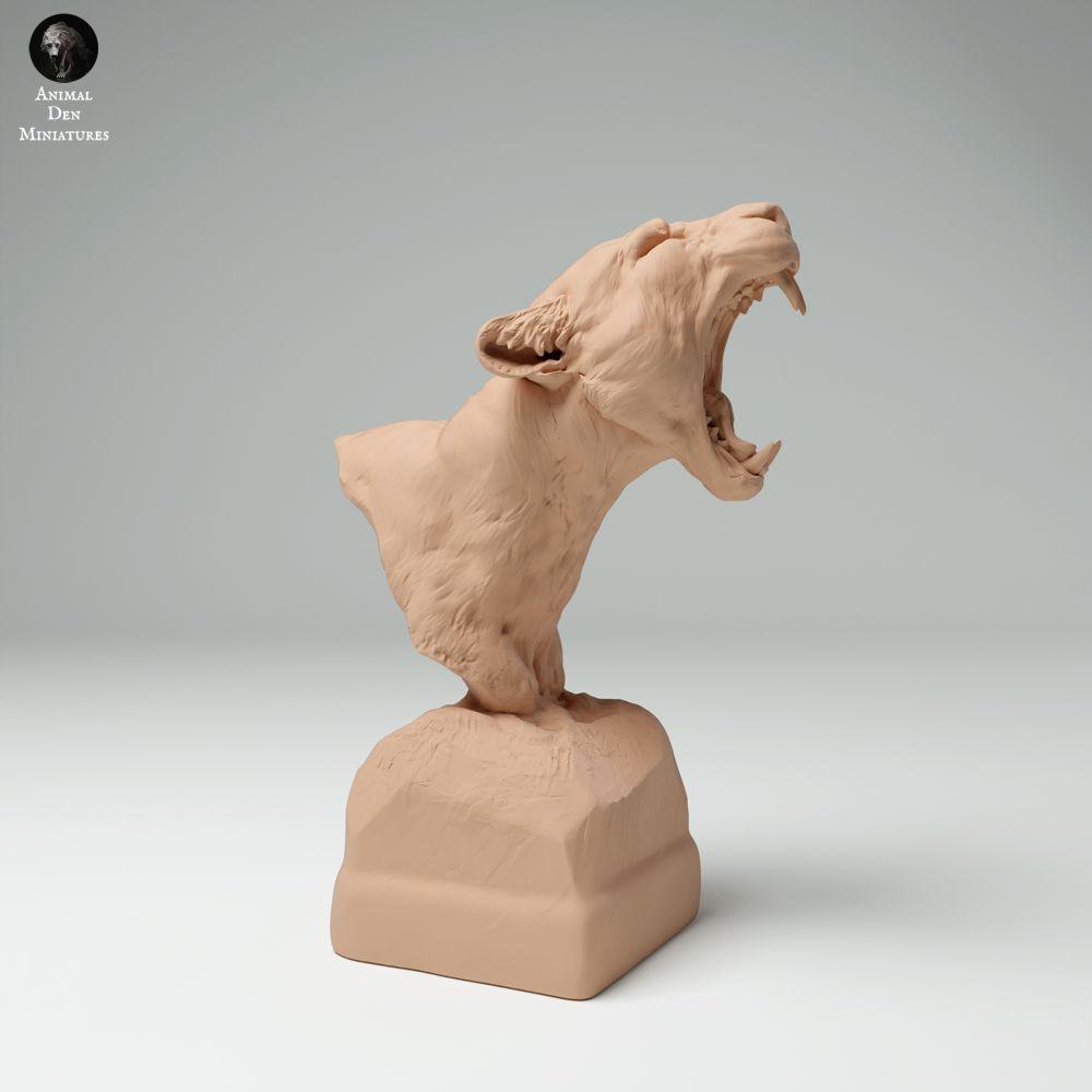 Product photo 2: Wild animal figure: Clouded leopard bust - yawning (25_02_09)