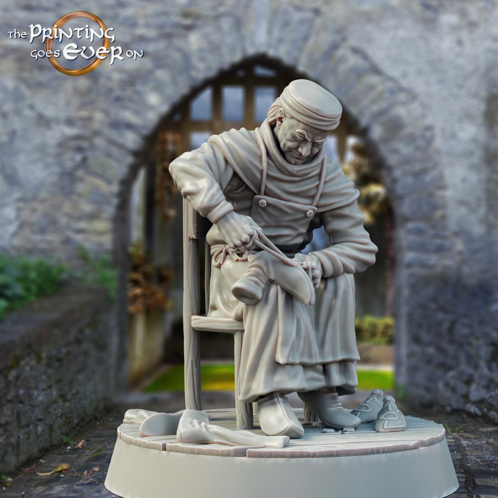 Product photo Tabletop 28mm The Printing Goes Ever On (TPGEO) 0: Medieval Townsfolk: Blacksmith, Lumberjack, Baker, Sculptor, Cobbler, Nobles, Children