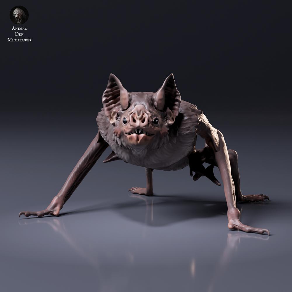 Product photo of animal figurine Animal Den Miniatures 5: Bat animal figurine: Common vampire bat - crouching (26_10_04)