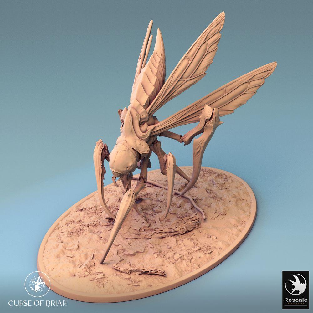 Product photo Tabletop 28mm Lord of the Print (LotP) 0: Tabletop miniature: Fyrionis - insectoid horror, mantid monster, and winged creature with sickle claws, dungeon boss (24_07_D2)