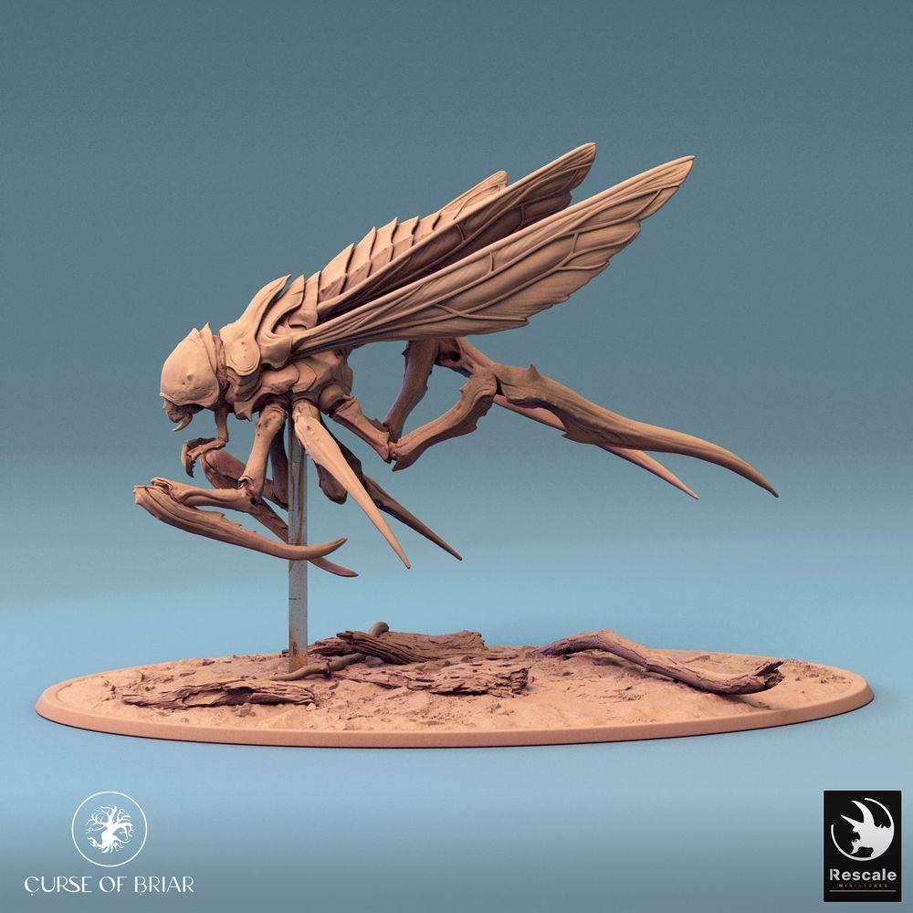 Produktfoto Tabletop 28mm Lord of the Print (LotP) 0: Tabletop Miniatur: Insektoide Großbestie - Riesenwespe Mantis-Dämon mit Sichelscheren, fliegendes Bossmonster für Dungeon Encounter und Skirmish Wargaming (Fyrionis Fly) (24_07_D5)