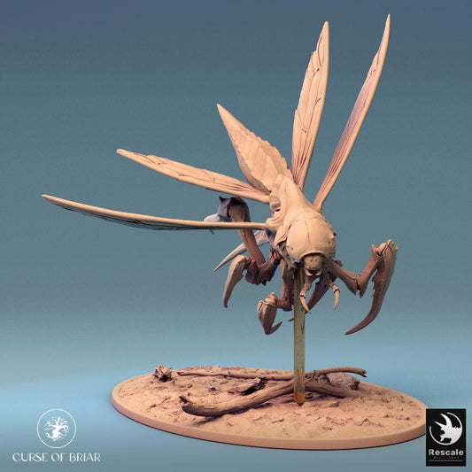 Product photo Tabletop 28mm Lord of the Print (LotP) 0: Tabletop miniature: Insectoid flying beast - Mantis creature with scythe arms, swarm creature, Giant Wasp (24_07_D8)