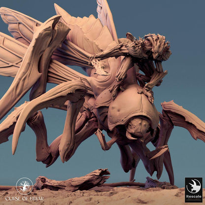 Product photo Tabletop 28mm Lord of the Print (LotP) 0: Tabletop miniature: Insect rider on giant mantis, wasp rider, swarm rider, chitin beast as mount, boss monster (24_07_D6)
