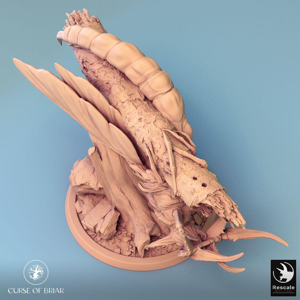 Produktfoto Tabletop 28mm Lord of the Print (LotP) 0: Fantasy Figur: Riesenkäfer-Monster, Skarabäus-Boss, insektoide Waldbestie (24_07_E2)