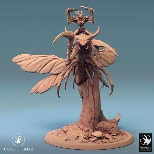 Product photo Tabletop 28mm Lord of the Print (LotP) 0: Tabletop miniature: Insectoid Demon Rider on Winged Beast, Swarm Lord, Forest Spirit Shaman, Skycutter Guard (24_07_E4)