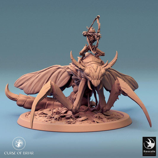 Product photo Tabletop 28mm Lord of the Print (LotP) 0: Tabletop miniature: Insect rider on giant mantis, archer, monstrous cavalry, swarm beast (24_07_E5)