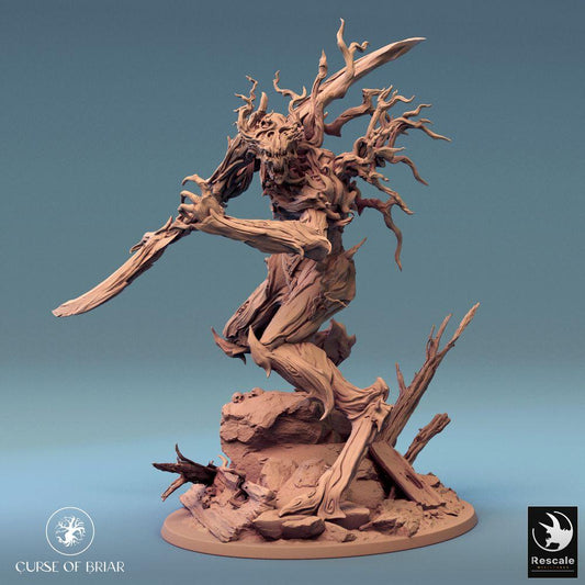 Product photo Tabletop 28mm Lord of the Print (LotP) 0: Tabletop miniature: Thorn Guardian Forest Monster, Root Golem with Branch Blade Arm (24_07_C3)