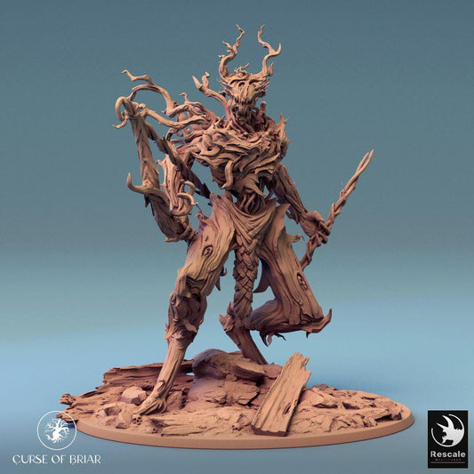 Product photo Tabletop 28mm Lord of the Print (LotP) 0: Tabletop miniature: Forest Spirit, Root Golem, Thorn Guardian with Spear (24_07_C7)