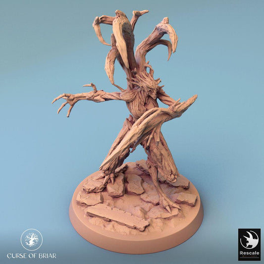 Product photo Tabletop 28mm Lord of the Print (LotP) 0: Fantasy Figure: Tree Creature Forest Guardian in Attack, Plant Golem, Woodfey Attack (24_07_A1)