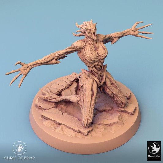 Product photo Tabletop 28mm Lord of the Print (LotP) 0: Tabletop miniature: Woodfey Protector, Plant Golem, Tree Demon, Nature Elemental, Root Beast (24_07_A11)