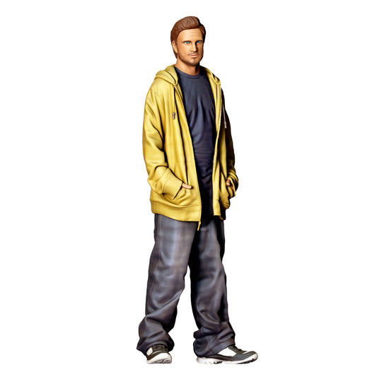 Stehende Figur: Mann mit Kapuzenjacke & T-Shirt (Ref. Nr. 510) - Designer-Farbdarstellung