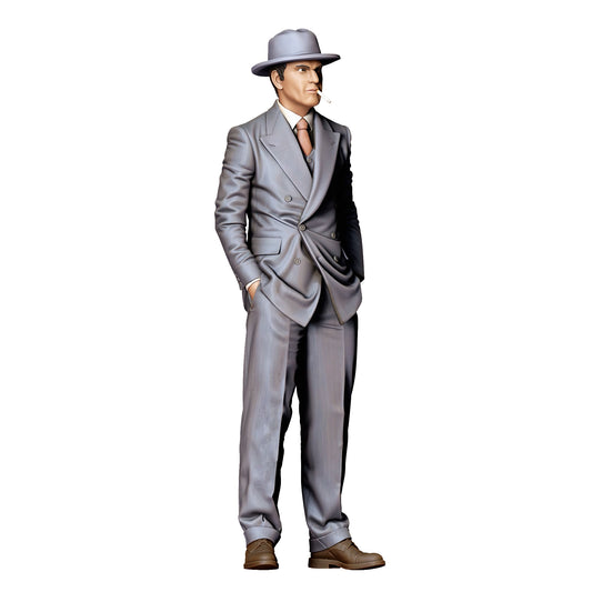 Stehende Figur: Gangster im doppelreihigen Anzug mit Hut & Zigarette (Ref. Nr. 514) - Designer-Farbdarstellung