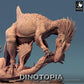 Product photo Tabletop 28mm Lord of the Print (LotP) 0: Tabletop miniature: Concavenator predator - tearing prey, apex hunting beast, prehistoric creature on diorama base (24_06_C3)