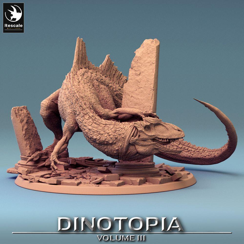 Product photo Tabletop 28mm Lord of the Print (LotP) 0: Tabletop miniature: Concavenator predator dinosaur, prehistoric beast, dragon-like giant lizard, boss monster (24_06_C6)