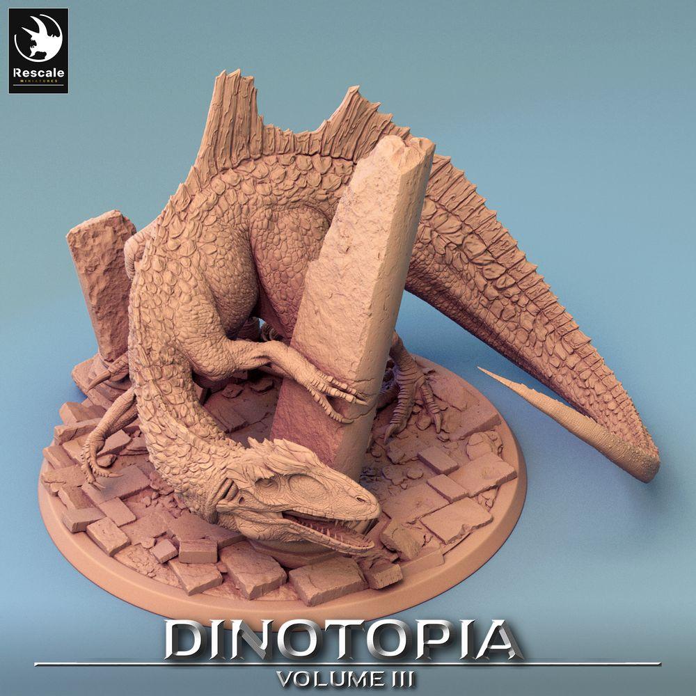 Product photo Tabletop 28mm Lord of the Print (LotP) 0: Tabletop miniature: Concavenator predator dinosaur, prehistoric beast, dragon-like giant lizard, boss monster (24_06_C6)