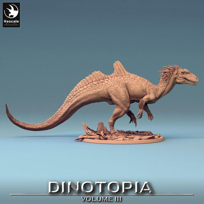 Product photo Tabletop 28mm Lord of the Print (LotP) 0: Tabletop miniature: Concavenator predator - Raptor figure in attack, dinosaur miniature, wargaming monster (24_06_C9)
