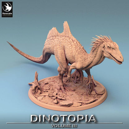 Product photo Tabletop 28mm Lord of the Print (LotP) 0: Tabletop miniature: Concavenator predator - Raptor figure in attack, dinosaur miniature, wargaming monster (24_06_C9)