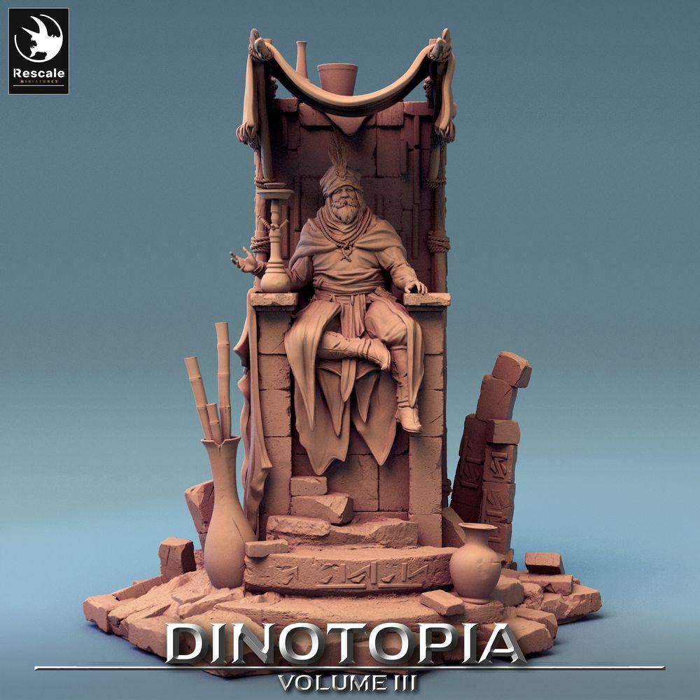 Product photo Tabletop 28mm Lord of the Print (LotP) 0: Tabletop miniature: Throne Desert King, Sultan, Caliph - Palace Ruler on Throne, Diorama Scene Base (24_06_E12)