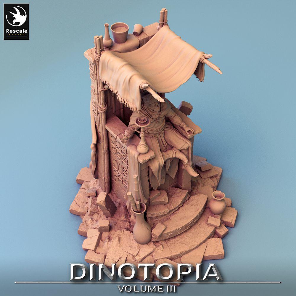 Product photo Tabletop 28mm Lord of the Print (LotP) 0: Tabletop miniature: Throne Desert King, Sultan, Caliph - Palace Ruler on Throne, Diorama Scene Base (24_06_E12)