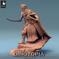 Product photo Tabletop 28mm Lord of the Print (LotP) 0: Tabletop miniature: Desert Assassin, Nomad Outlaw, Duelist with two curved sabers (24_06_E1)