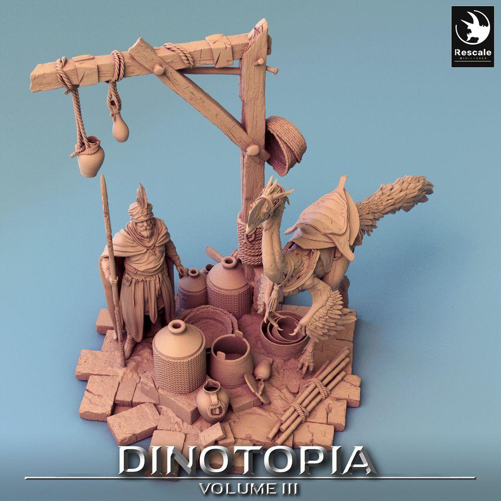 Product photo Tabletop 28mm Lord of the Print (LotP) 0: Tabletop miniature: Desert Guardian Spear Carrier and Raptor Rider, Nomad Warrior, Caravan Guard (24_06_E16)