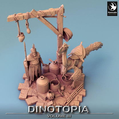 Product photo Tabletop 28mm Lord of the Print (LotP) 0: Tabletop miniature: Desert Guardian Spear Carrier and Raptor Rider, Nomad Warrior, Caravan Guard (24_06_E16)