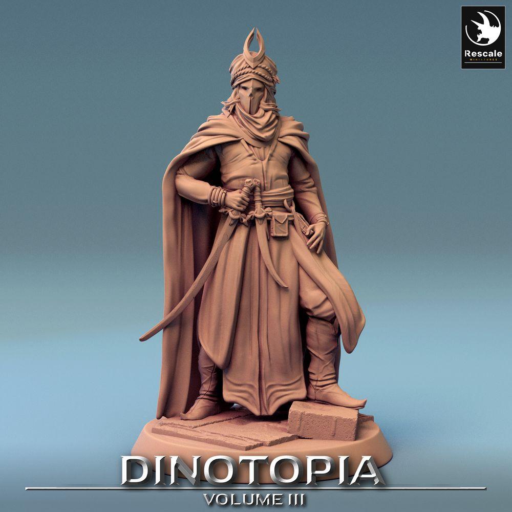 Product photo Tabletop 28mm Lord of the Print (LotP) 0: Tabletop miniature: Desert Warrior, Sabre Fighter and Assassin, Nomad Prince, Leader of the Caravan Guard (24_06_E17)