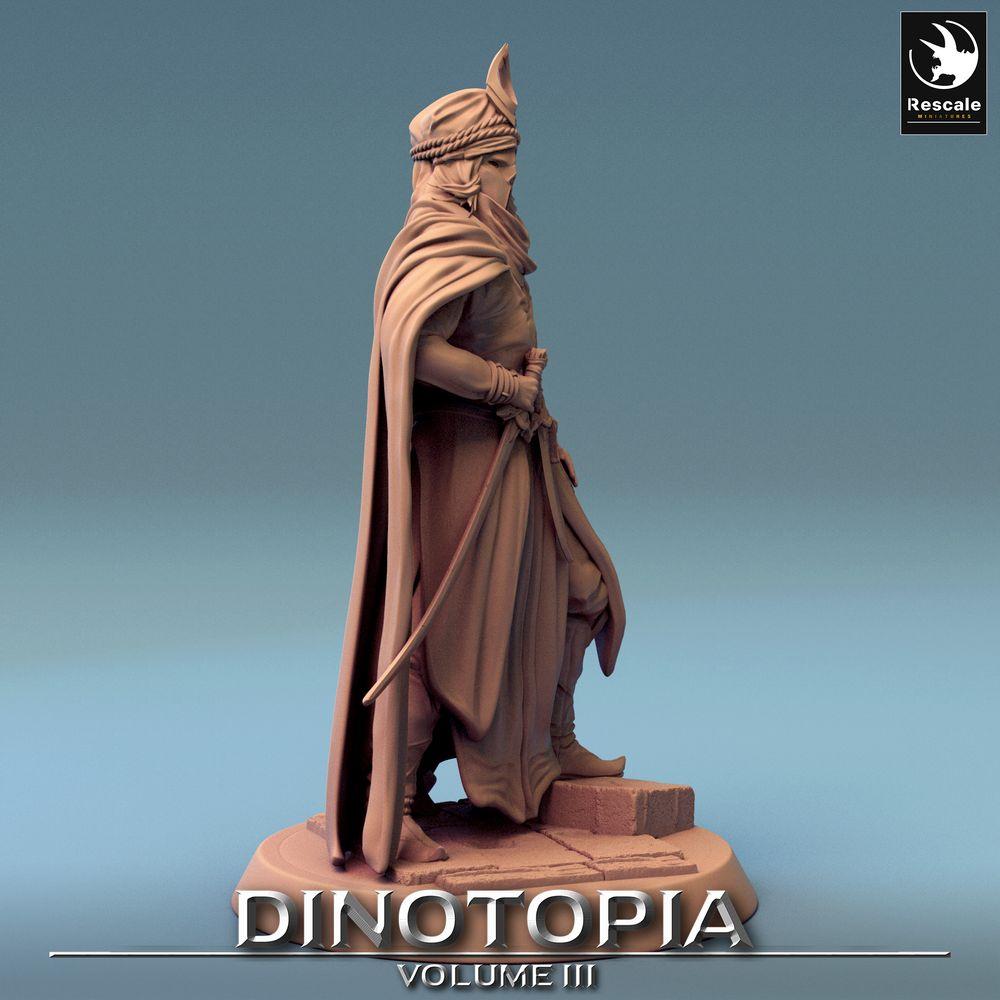 Product photo Tabletop 28mm Lord of the Print (LotP) 0: Tabletop miniature: Desert Warrior, Sabre Fighter and Assassin, Nomad Prince, Leader of the Caravan Guard (24_06_E17)