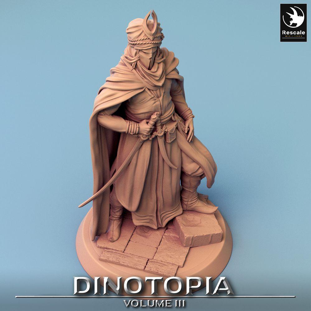 Product photo Tabletop 28mm Lord of the Print (LotP) 0: Tabletop miniature: Desert Warrior, Sabre Fighter and Assassin, Nomad Prince, Leader of the Caravan Guard (24_06_E17)