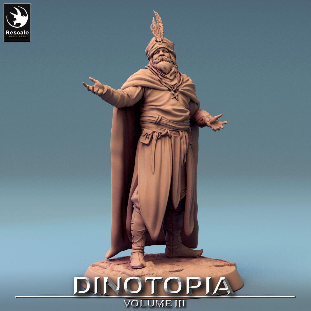 Product photo Tabletop 28mm Lord of the Print (LotP) 0: Fantasy Figure: Merchant Prince and Desert Emir, Oracle, Diplomat, and Caravan Leader (24_06_E15)