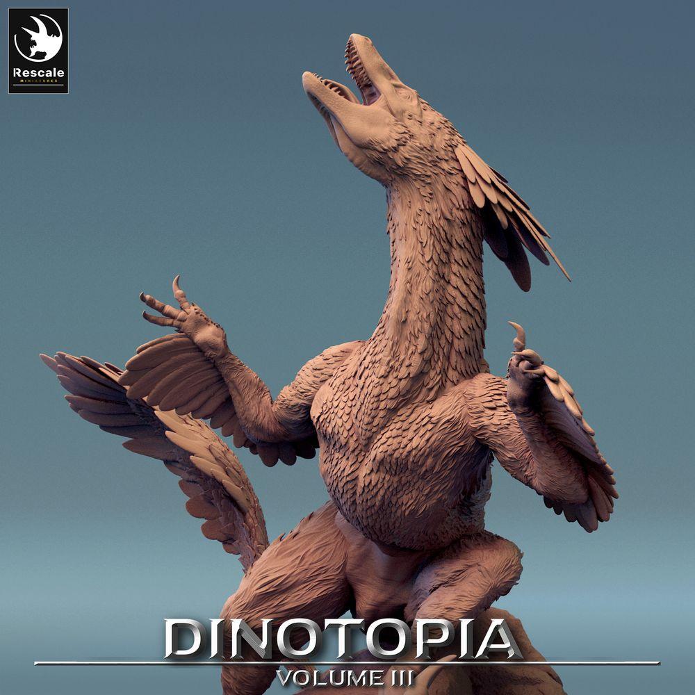 Product photo Tabletop 28mm Lord of the Print (LotP) 0: Tabletop miniature: Pyroraptor, raptor beast - feathered predator dinosaur miniature (24_06_B1)
