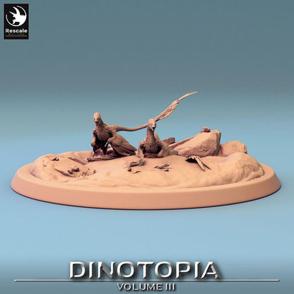 Product photo Tabletop 28mm Lord of the Print (LotP) 0: Tabletop miniature: Microraptor Nest, Feather Raptors, Predator Duo, Pack Hunter (24_06_A1)